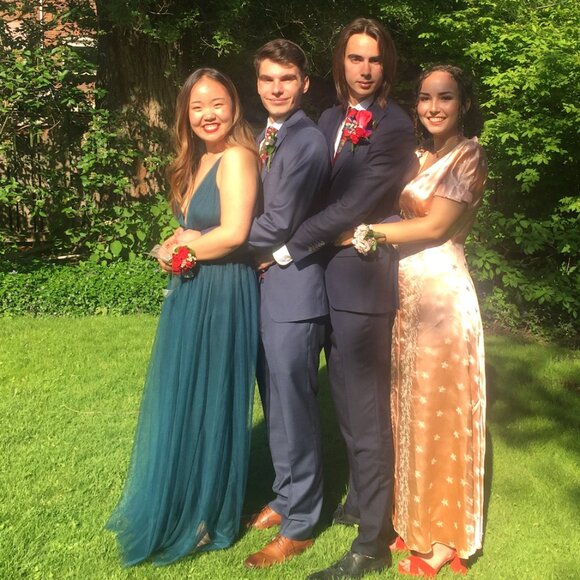 Emerald Green Mesh Maxi Dress - Picture 1 of 5